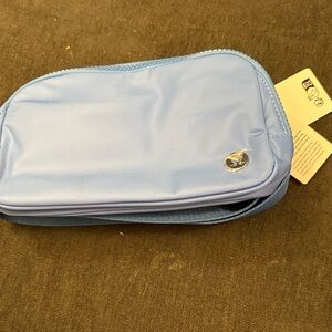 Light Blue lululemon athletic waist bagwith Silver Logo Accent